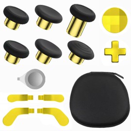Elite Series 2 Gaming Controller Accessories Kit with Thumbsticks, D-Pads, Paddles, Trigger Buttons for Elite Series 2 Core (Gold)