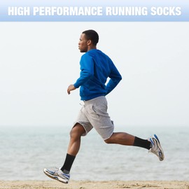 Iseasoo Calcetines de compresión para mujeres y hombres para la circulación – Fascitis plantar antiampollas, calcetines deportivos para correr atlético (S/M)