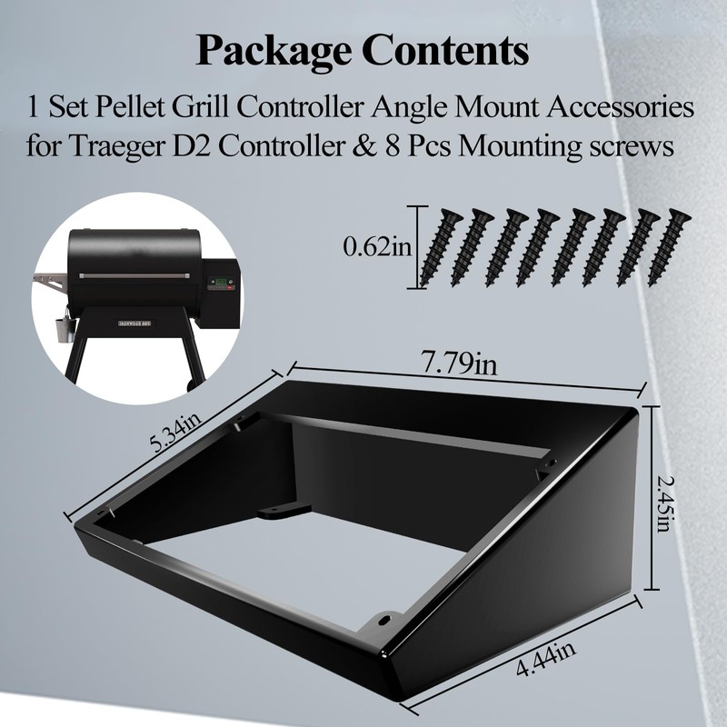 Digital Controller Angle Mount, Fits Traeger D2 Controller Panel, Fit