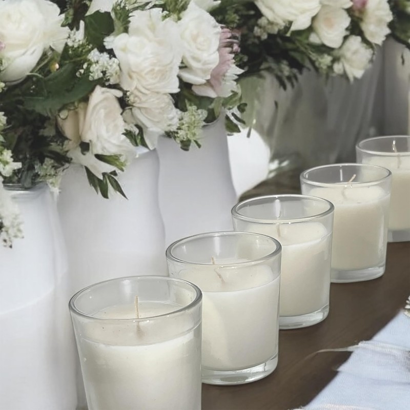 Stonebriar 12 Hour Long Burning Unscented Wax Filled Votive Holders,