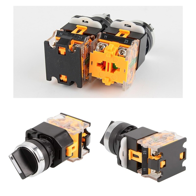 Momentary 3 Positions Rotary Selector Switch 10A 380V 22mm Mounting