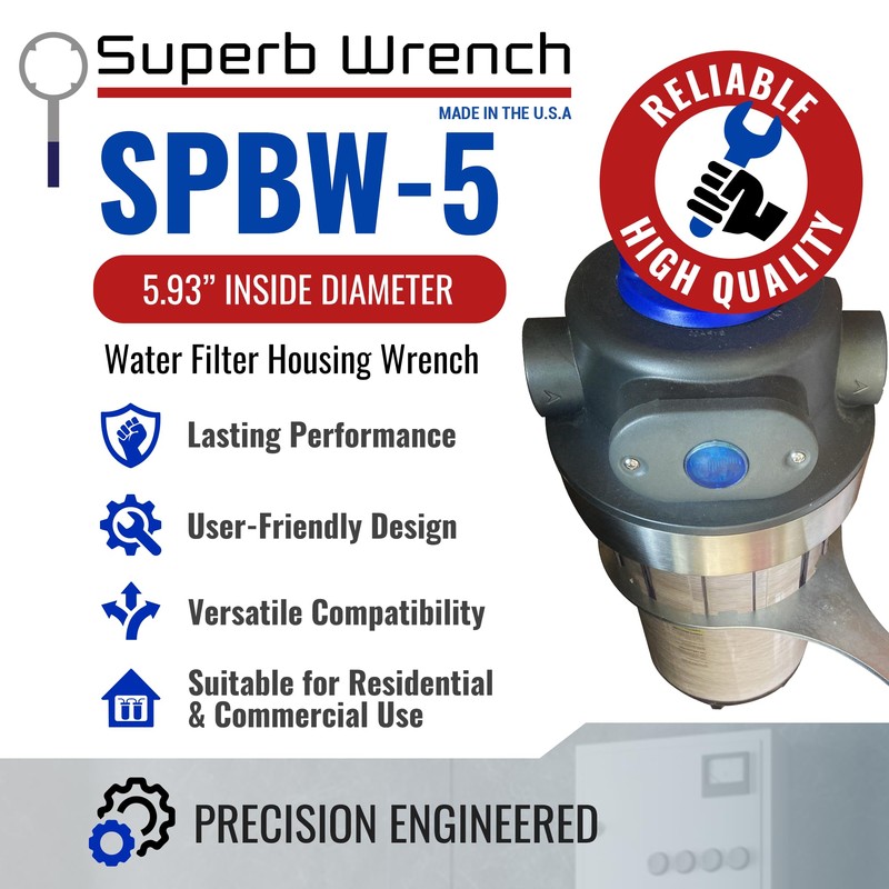 Superb Wrench SPBW-5 Heavy Duty Metal Water Filter Housing Wrench