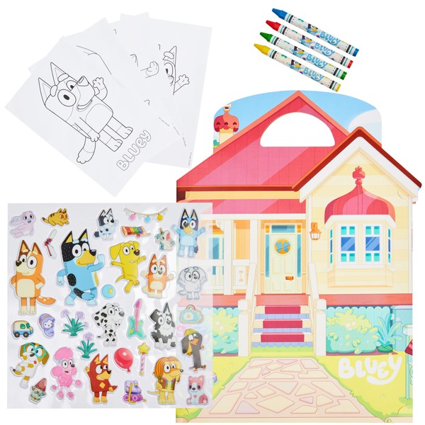 Bluey Stickers Activity Set with Crayons, Colouring Sheets, Foldable Fun