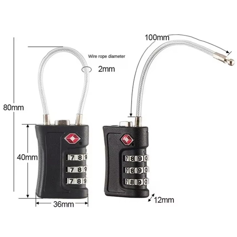 EVRU TSA Luggage Locks, [2 Pack] 3-Digit Security Suitcase Locks,