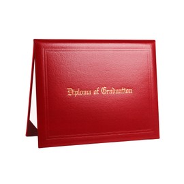 UIALECG - Funda de diploma impresa, 8,5 x 11, cubiertas de piel sintético acolchadas, soporte para documentos de graduación, tamaño carta, color rojo