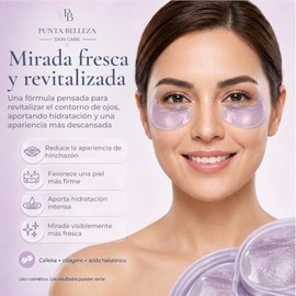 Parches para Ojos con Cafeina + Colágeno + Ácido Hialurónico - Mascarilla para Contorno de Ojo Refrescante para Ojeras, Bolsas e Hinchazón - Efecto Re