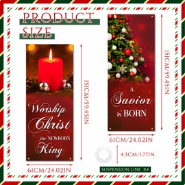 FuWeave 4 Pcs Church Banners with Scripture for Sanctuary Wall, Christian Praise Worship Bible Signs for Religious Festivals, Church Event, Communal Prayers, Back to School