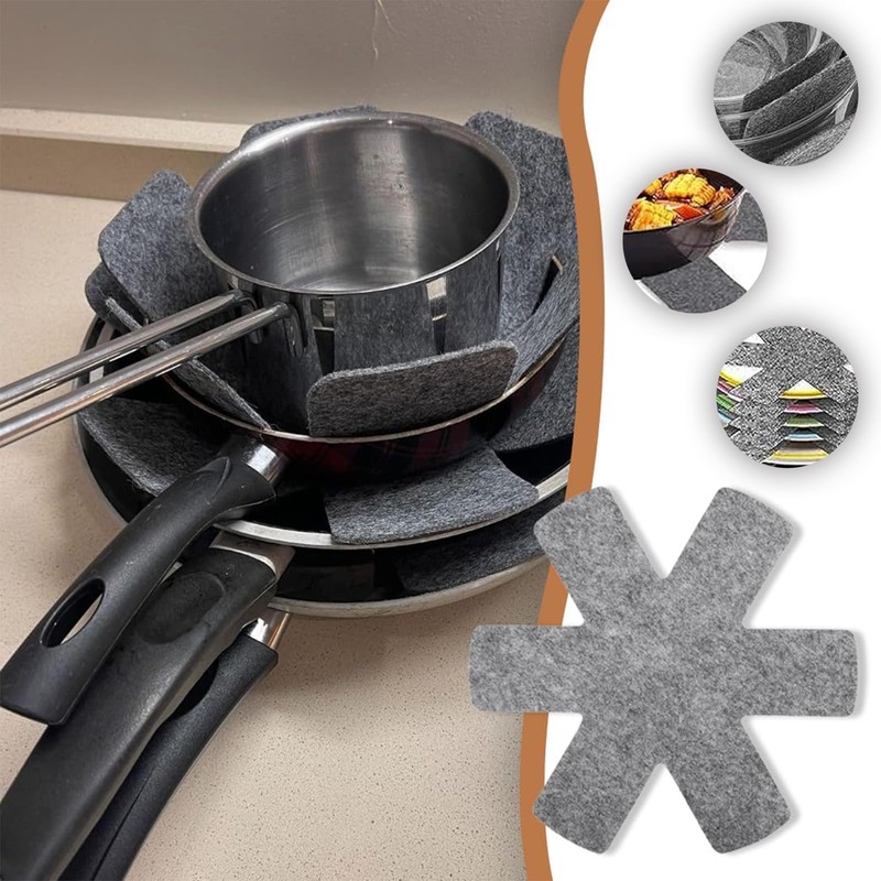 Tkxjry Pack of 12 Felt Pan Stack Protectors, Felt Pot