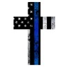 StickerSector REFLECTIVE Thin Blue Line CROSS Sticker FS2070-REF