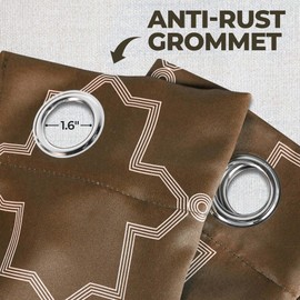 Superior Blackout Curtains for Bedroom, Window Accent, Farmhouse, Living Room, Insulated, Room Darkening, Thermal, Grommet Header, Trellis Collection, Set of 2 Panels, 42" x 108", Cappuccino