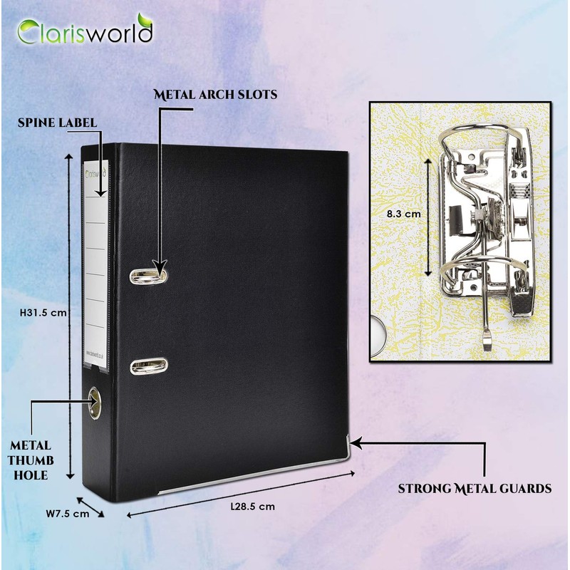 Clarisworld Lever Arch Files A4 Size 2 Ring Sheets Holder,