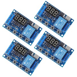 D-FLIFE 4pcs DC 6-30V Timer Relay Programmable Delay Relay Module Cycle Timer with LCD Display / 5V Micro USB, Smart Home Controller (Type-C)