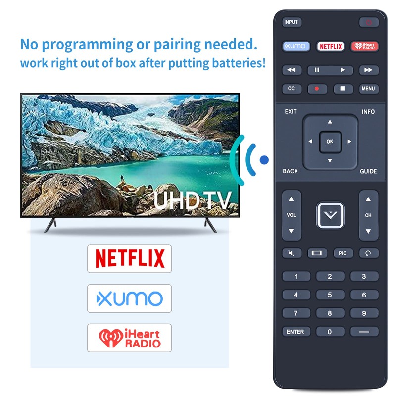 ZWP XRT122 Replacement Remote Control for VIZIO Smart TV D32-D1