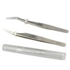 2 Pieces Vetus Eyelash Tweezers Fine Point High Precision Stainless