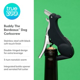 TrueZoo Buddy - Sacacorchos de doble bisagra, llave de vino, sacacorchos de camarero