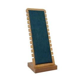 TANG SONG Walnut Color Bamboo Flannelette Soft Mat Multiple Necklace Display Stand Necklace Bracelets Chains Organizer Holder for Home (Green)