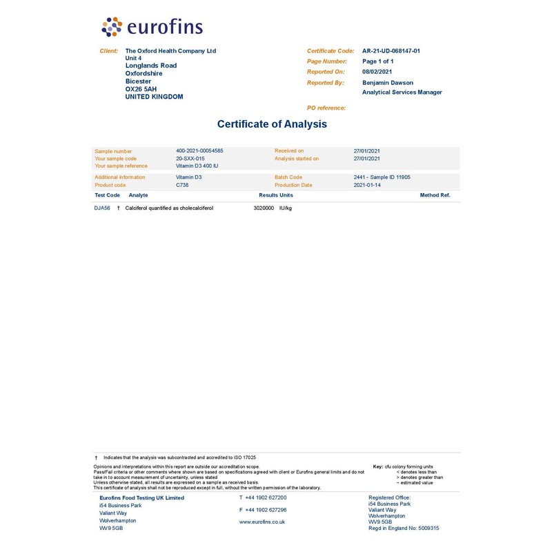 Vitamin D3 Tablets | 400 iu Supplement for Immune &