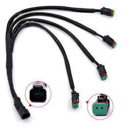 Biqing 4 Leads DT DTP Socket Adapter Connectors Wiring Harness for LED Work Light/LED Work Light Bar Replacement Connectors