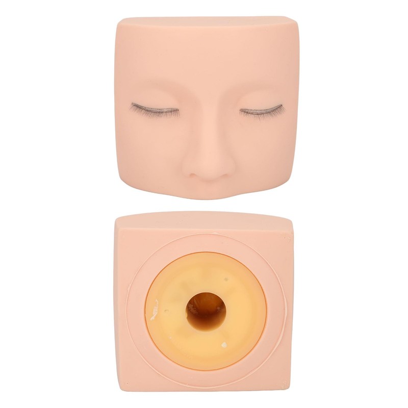 Eyelash Extension Mannequin Head, PVC Soft Rubber Reusable Design, Three