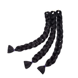 SEGO Hair Braid Extensions, Ombre Colours, Hooks, 2 Tone, 61 cm / 24 Inches, Purple & Dark Purple 3-Piece