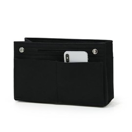 バッグインバッグ フェルト 自立 軽い インナーバッグ 大きめ 小さめ トートバッグ用 ポーチ 収納 化粧品 レディース メンズ 旅行 仕分け おしゃれ コスメ 収納 スッキリ かわいい 整理 大容量 小物入れ バッグ 整頓 軽量 (ブラック, M)