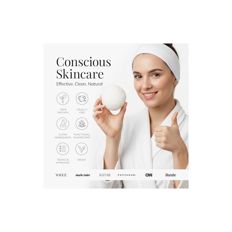 Esponja Facial De Konjac Vegetal: Exfoliante Facial Natural Para Todo