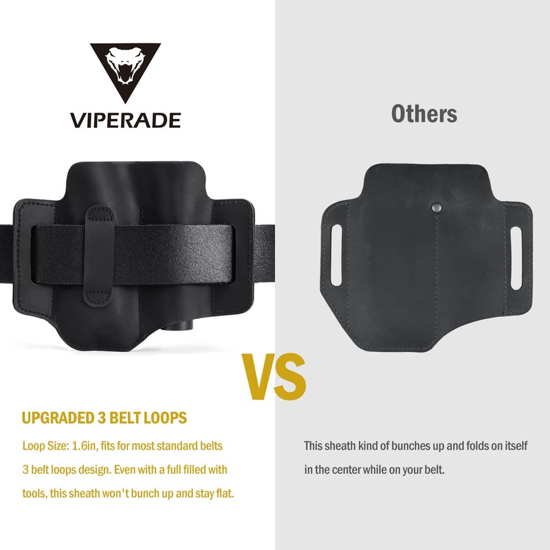 VIPERADE PJ29 Multi-Tool Sheath for Belt, Leather EDC Pocket Organizer