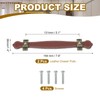 PATIKIL 5.7" Leather Drawer Pulls with Iron Sheet, 2 Pcs