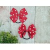 Pack Of 2 Red Polka Dot Satin Ribbon Handmade Hair