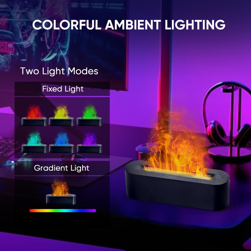 YALEDI Essential Oil Diffuser, Fireplace Fire Flame Aromatherapy Diffuser, 150ml