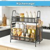2 Tier Spice Rack, Standing, Metal Spice Rack, Kitchen Shelf,