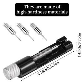 Watch Link Removal Tool Adjust and Remove Bracelets Tools Watch Band Pin Remover with Extra Replacement Aluminum Alloy Spring Bar Remover for Watches Repair Adjustment Black 2.165 × 0.551 Inches