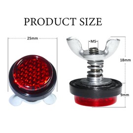 6 PCS Red Reflectors,Motorcycle License Plate Bolts and Nuts,Mini Decorative M5 Screw Tag Bolt,Round Reflective,for Bike, motobikes, Trailers, Trucks, Boats, SUV's, RV's