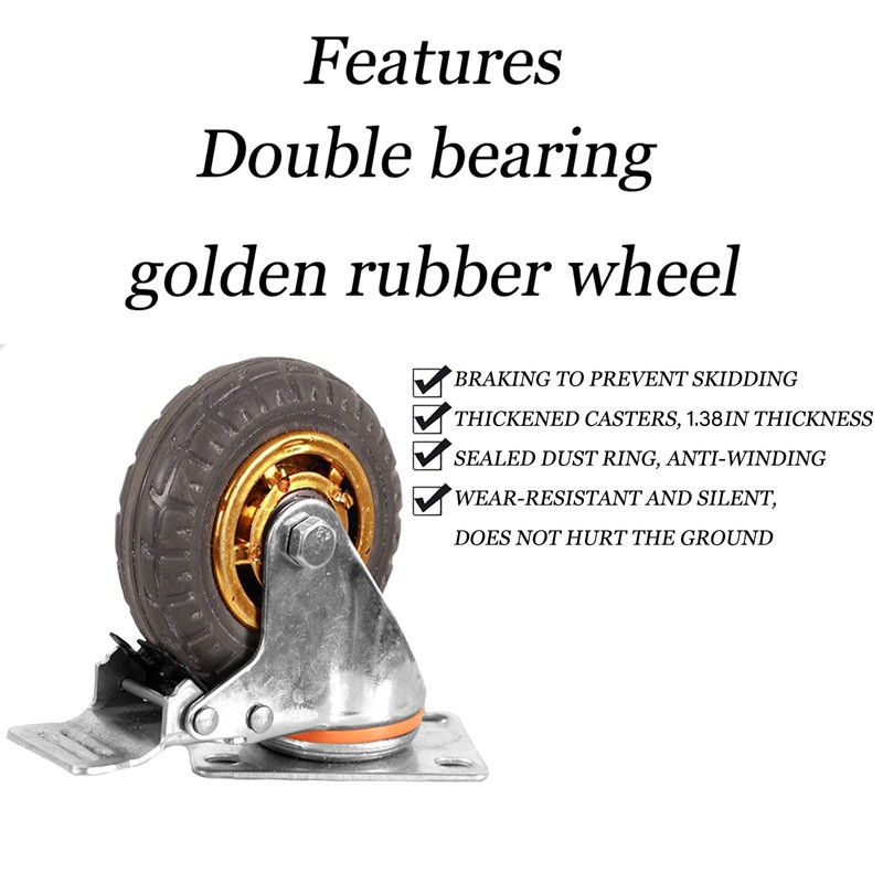 Ycvsad 5 inch Caster Wheels Heavy Duty casters Set of