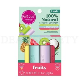 Bálsamo labial de karité 100 % natural eos paquete de variedad afrutado 0,56 oz lote de 4 unidades de 2