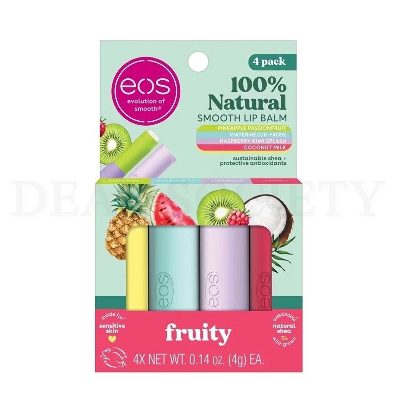 Bálsamo labial de karité 100 % natural eos paquete de