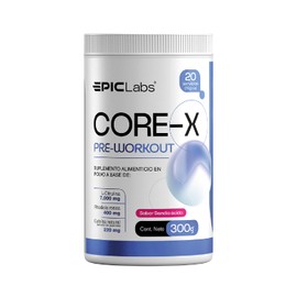 Epic Labs Core-X Pre Entreno Clínico con Cafeína Natural, L-Citrulina 7000 mg, Rhodiola Rosea y Electrolitos – Energía, Enfoque y Bombeo para Entrenam