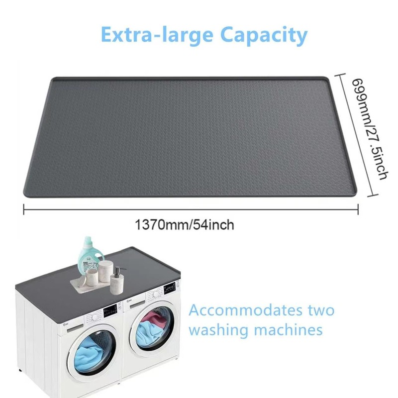 Silicone Washing Machine Drain Pan, 54"x27.5" 0.79" Raised Edge Mat,