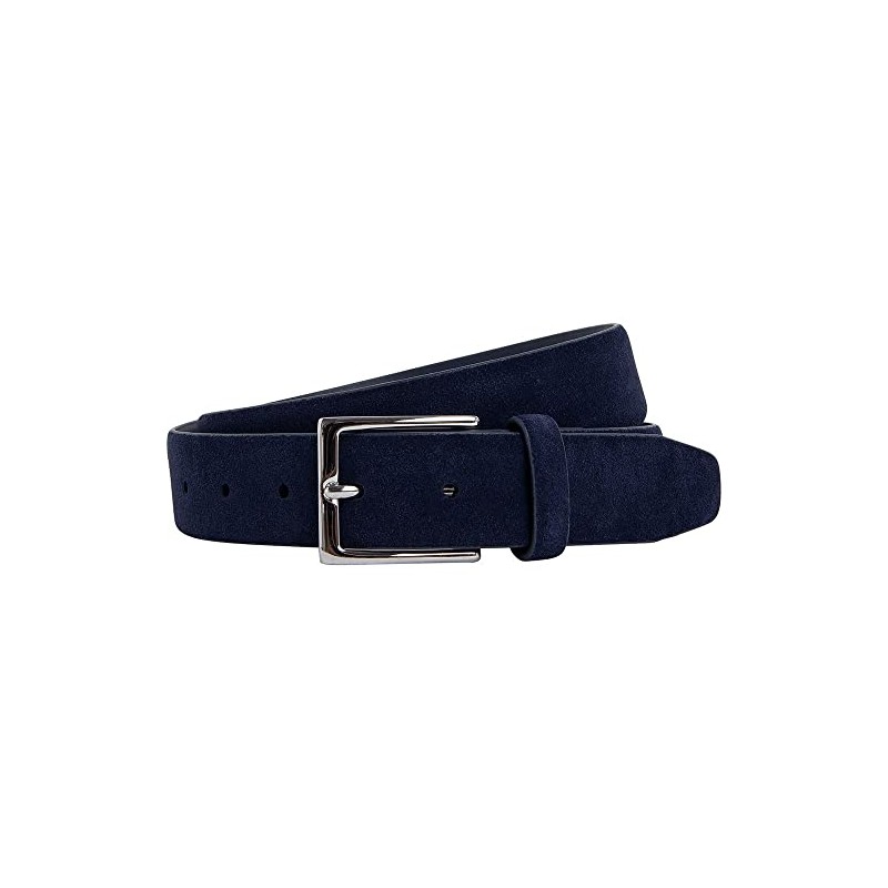 Hackett London Men's Suede Feather Edge Belt, navy