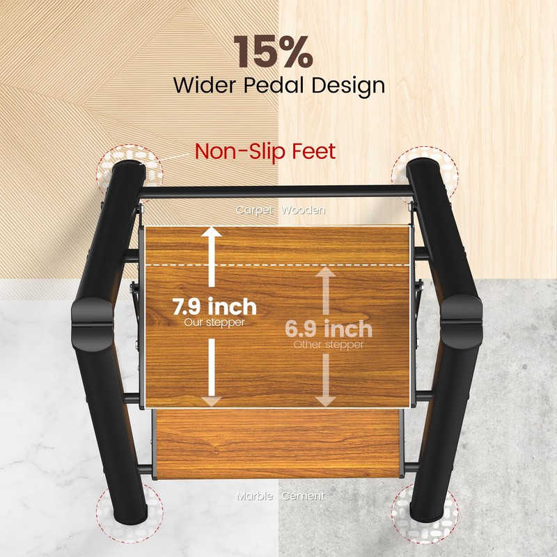 HBTower Step Ladder,Lightweight Aluminum Folding Step Stool with Anti-Slip Wide