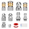 10pcs Sewer Jetter Nozzle Kit Stainless Steel Jetter Heads Kit
