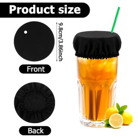 HJZHII 12PCS Drink Cover Scrunchie with Straw Hole, Reusable Elastic Cup Drink Cover for Alcohol Protection Washable Universal Drink Protector Cap for Women Drink Spiking Prevention