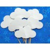 White Cloud Cupcake Toppers - Baby Shower Food Picks -