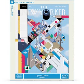 New York Puzzle Company - New Yorker Ups and Downs - 1000 Piece Jigsaw Puzzle for Adults by Chris Ware