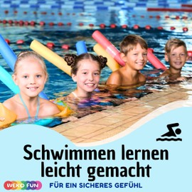 WeKoFUN Swimming Noodle for Children and Adults - Pool Noodle Set of 2 - 160 cm - Colour Black/Green - for Various Water Activities - Water Aerobics Noodle for Aqua Training - Swimming Aid Set
