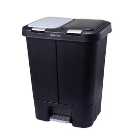 Step N' Sort 11 Gallon, Dual Trash and Recycling Bin with Slow Close Lid,Black,40 Liter,SNS402-B