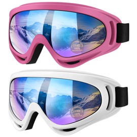 Vatefery Ski Goggles,Skiing Snowboard Goggles for Men & Women kids,Boys & Girls, Youth,Anti-glare,Anti-fog Snowboarding Snow Goggles Glasses 2-Pack