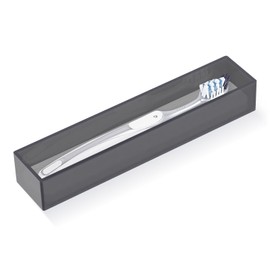 Linkidea Acrylic Toothbrush Holder with Diatomite Drying Stone, Bathroom Drawer Organizer with Drainage Hole for Tooth Brush, Compatible with Colgate Extra Clean, Oral-B CrossAction (Gray), Grey