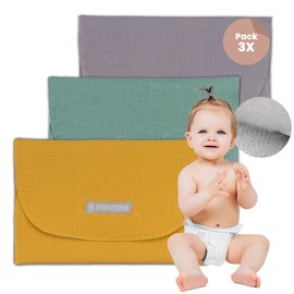 MIMUSELINA - 3 x Wetbag Nursery - Wet Bag for Babies and for Hospital or Prams - Wetbag Cloth Nappies Waterproof for Baby Items - Colourful Wet Bag Nursery