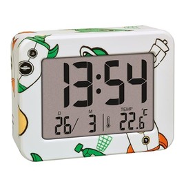 TFA Dostmann Rocket 60.2044.42 Children's Alarm Clock Digital Rocket Children's Room Alarm Clock Indoor Temperature for Hobby Astronaut Quartz Clock Loud Small Colourful